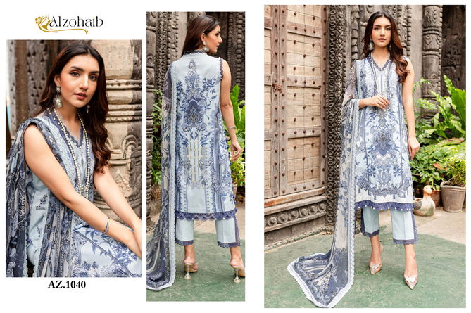 Queen Court Vol 2 By Alzohaib Printed Embroidery Cotton Pakistani Suits Wholesale Online
